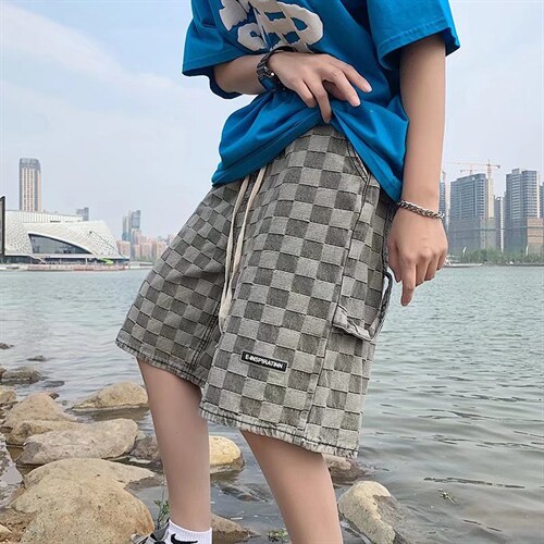 阔腿牛仔短裤男夏季薄款2023新款复古百搭工装五分裤N472P38，男装牛仔裤，星座1116-2