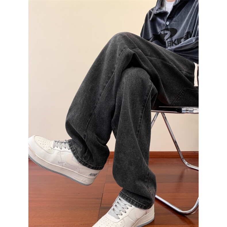 大量现货，抖音高品质! 宽松直筒牛仔裤男  A080-9299-特P38控68图片