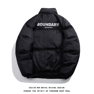 白鸭绒白底22冬季新款休闲百搭字母印花立领羽绒服YR225P195控258图片