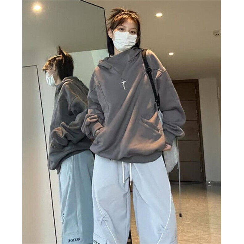 华棉仿棉复合卫衣春秋款男宽松圆领连帽套头衫情侣上衣W1113,男装卫衣,星座1116A（原606A-3）