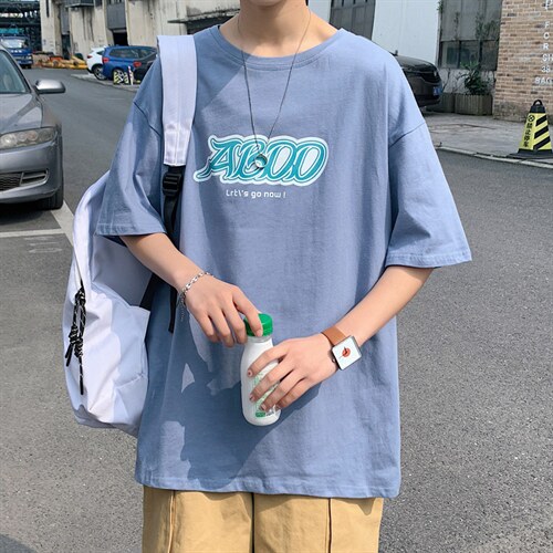 ！2023夏季新款男士纯棉短袖T恤宽松半袖体恤衫T2150P25，男装T恤，电商B220