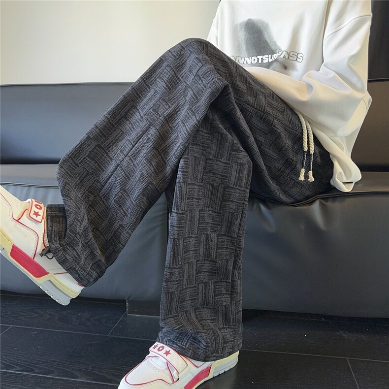 美式扎染运动卫裤男款秋季潮牌高级感直筒阔腿裤子情侣复古微喇裤，男装休闲裤，星座511-1