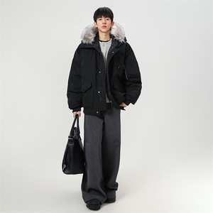 美式毛领派克棉服男冬季加厚工装棉衣情侣外套M060-P110 迷彩P115图片