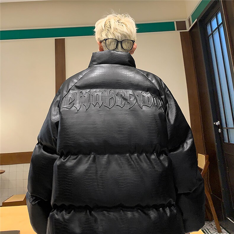 港风鳄鱼纹钢印字母设计棉衣男MY77093P120控168 抖音控198图片