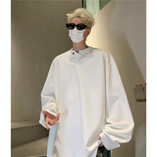 初秋新款抗皱不起球小V领T恤男长袖纯色套头上衣打底衫D362特P38，男装T恤，电商A335-1（原A458）