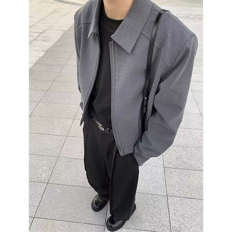 翻领飞行夹克男美式短款休闲潮牌cleanfit外套上衣高级感2025春季,男装夹克,四季星座505