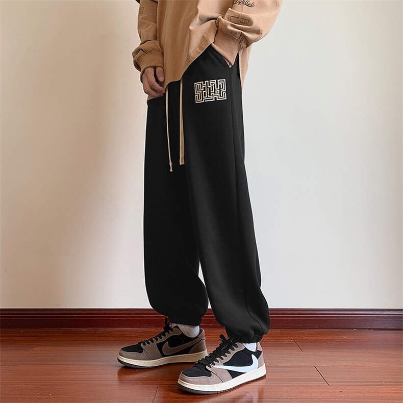 KP600P48新款港风休闲裤男包边包条宽松大码束脚卫裤,男装休闲裤,星座1204-3