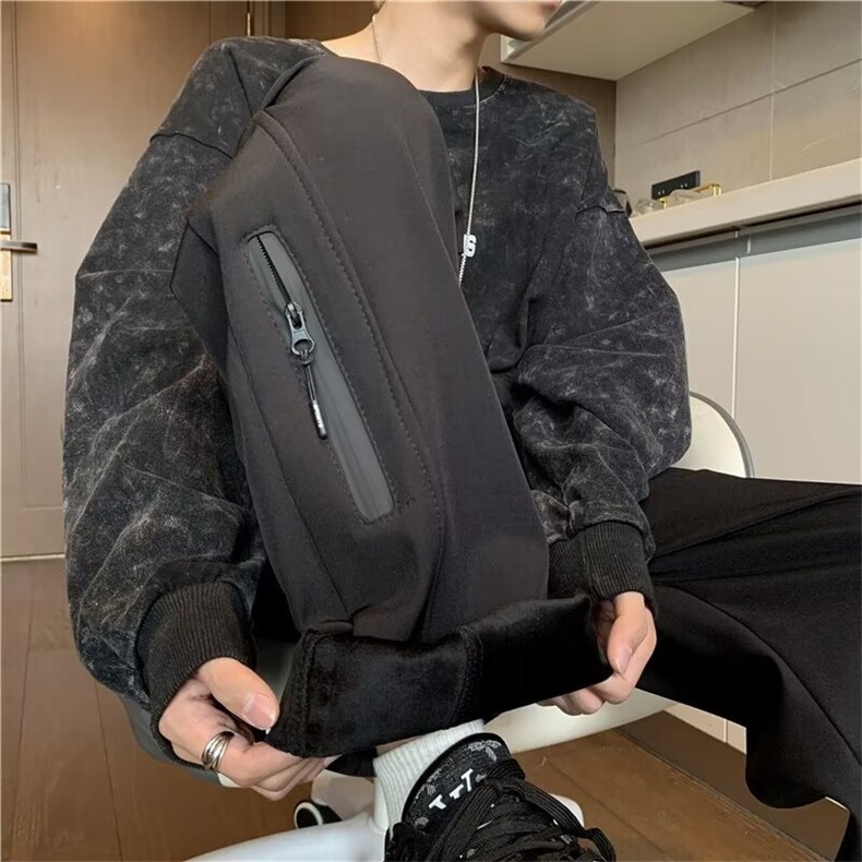 冬季加绒保暖拉链登山裤冲锋裤男痞帅宽松B4524-P45,男装休闲裤,星座1109-3