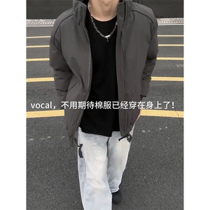 现货美式高街休闲棉衣夹克三防立领纯色户外工装加厚棉服外套图片