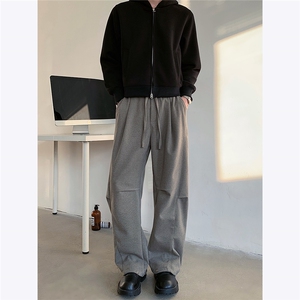 冬季加厚毛呢立体裁剪结构裤可调节弯刀裤宽松休闲裤男士长裤 P78图片