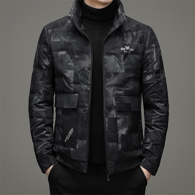 90%羽绒服男款外套立领2023冬季新款厚款鸭绒男士上衣ZG2949-P260，男装羽绒服，电商B212（原钱塘6029）