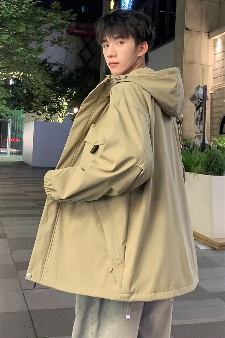 休闲拉链夹克情侣冲锋衣防风衣连帽外套JK451p75,男装夹克,电商D315