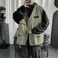 现货工装外套2026新款ins潮日系假两件连帽港风夹克衫J08-p70图片
