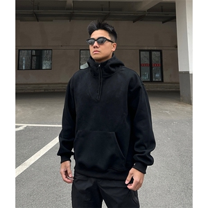 抖音得物高品质二开 25秋冬美式重磅宽松纯色连帽拉链高领卫衣W65图片