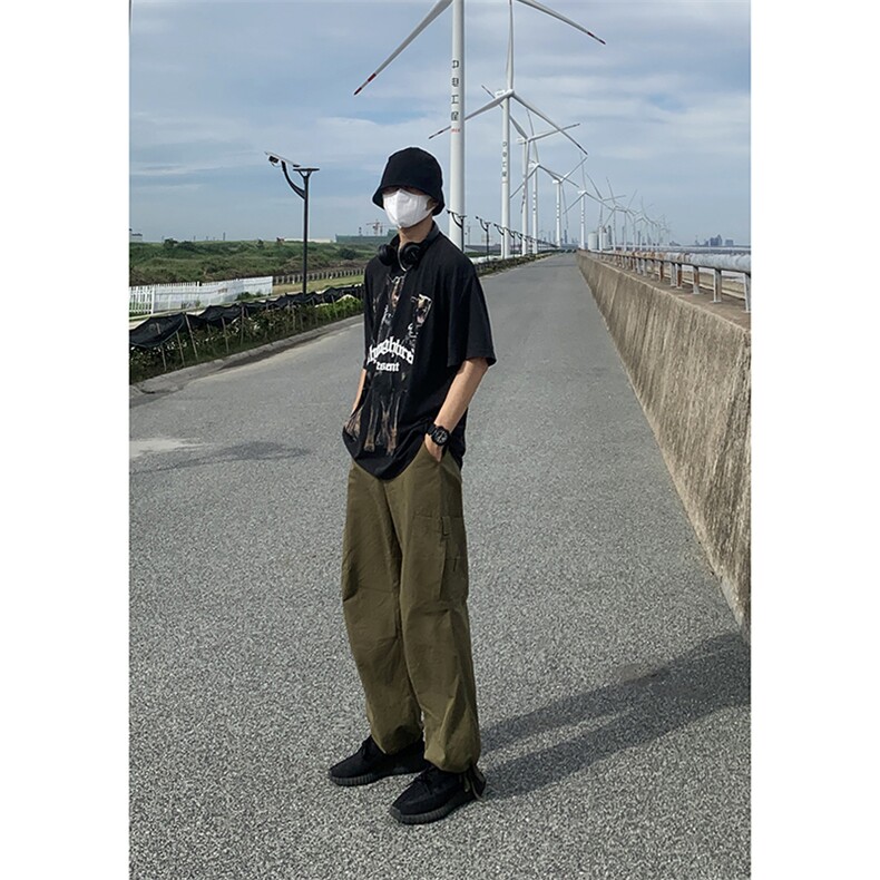 B221美式ins街头hiphop宽松工装休闲裤子LK23122-P65控88,男装休闲裤,电商B221