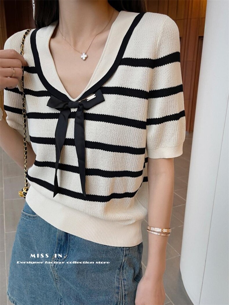 夏季新款小众设计感蝴蝶结上衣，其它，蜜思印·金