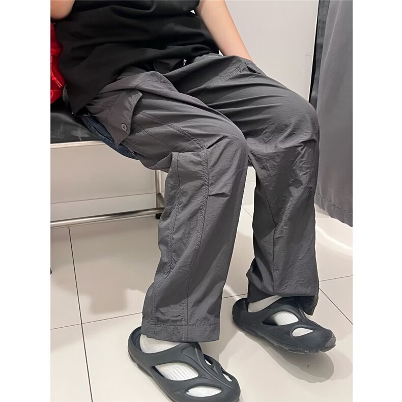 潮牌美式机能风直筒冲锋裤男宽松潮流百搭运动休闲裤K5653-P49图片