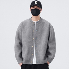 网图M2801-特P60潮牌新款宽松针织衫绿松石纯色毛衣开衫夹克外套，男装针织衫/毛衣，电商D310B