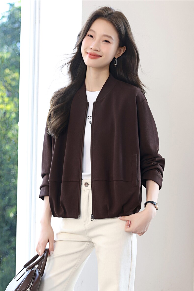 休闲立领短外套女2025早春秋新款百搭显瘦流行棒球服夹克上衣,女装短外套,涵誉