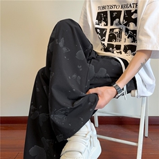 抖音品质夏季新款蝴蝶印花宽松冰丝休闲裤B315-K25553-特p30控58，男装休闲裤，电商B315