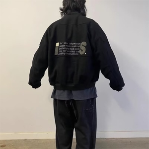 美式飞行员夹克男字母刺绣棒球服春秋新款情侣外套男潮LG777-P68图片