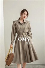 现货风衣裙，女装风衣，OMY 瓯蔓意
