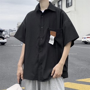 夏季日系宽松短袖衬衫港风冰丝薄款休闲工装衬衣潮美式 H226/P35图片