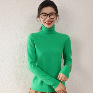 套头时尚气质纯色秋冬季新款女时尚百搭显瘦针织衫图片
