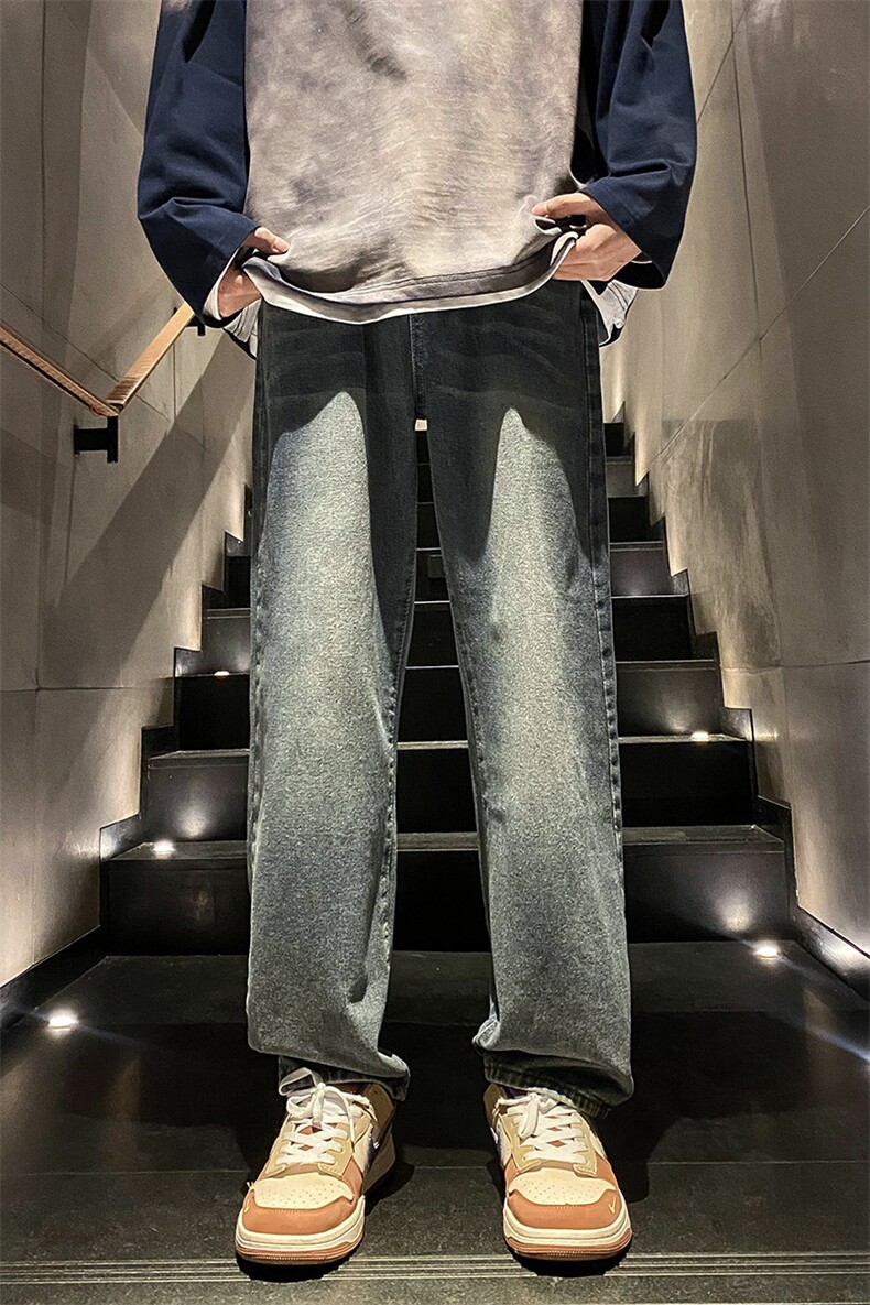 2024春款宽松复古直筒牛仔裤715-6-BK808P50,男装牛仔裤,星座715-6