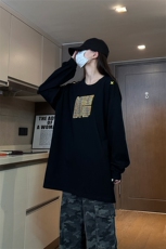 自家图现货纯棉情侣宽松圆领刺绣风卫衣T恤男女WY18-特P35控58，男装T恤，星座205-5