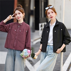 短外套女休闲百搭纯色上衣，女装短外套，芙芮