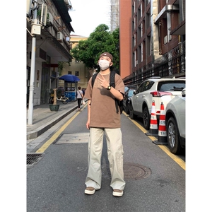 夏季薄款伞兵裤美式复古宽松休闲工装裤男女分割解构设计长裤潮牌图片