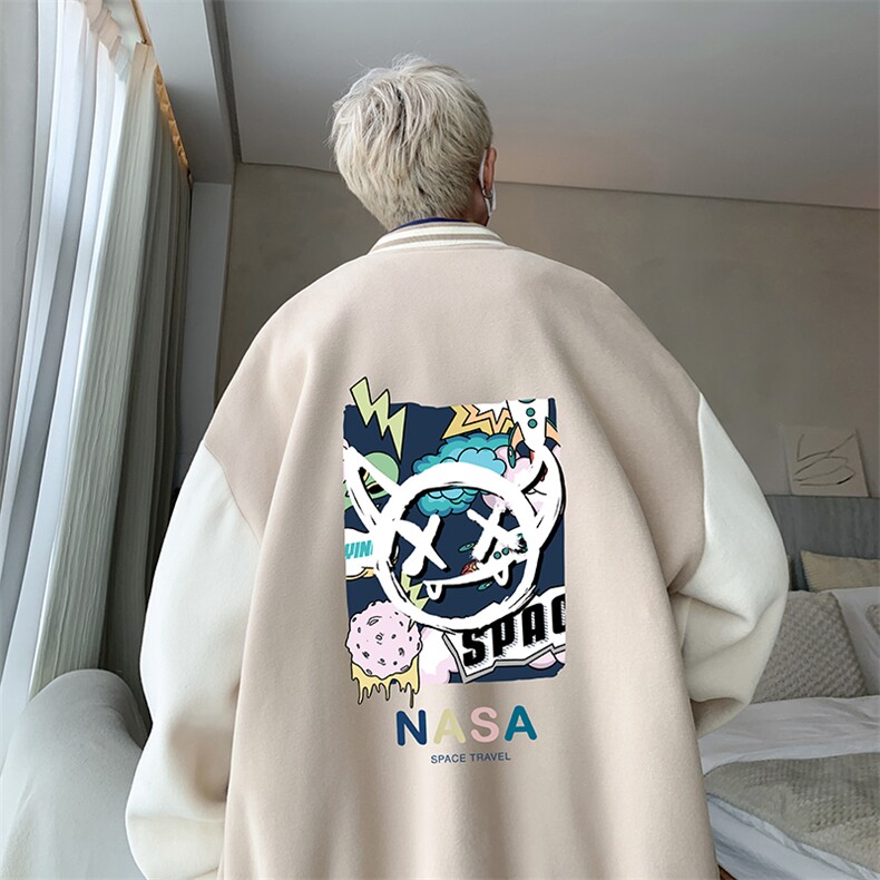 摇粒绒棒球服男大码开衫卫衣男夹克 BF86275-P65图片