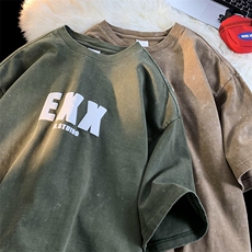 A324-T2383P45控68直播品质洗水做旧重磅立体发泡中性短袖T，男装T恤，星座212A（原A324）