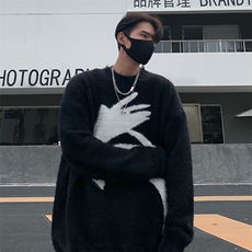 潮美式抽象男女秋冬季慵懒风情侣装潮牌宽松针织衫MY245/P50，男装针织衫/毛衣，星座506