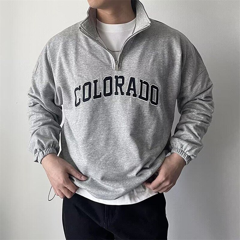 潮流半高领卫衣字母风外套青少年秋冬季韩版潮牌运动长袖打底衫,男装卫衣,星座506A