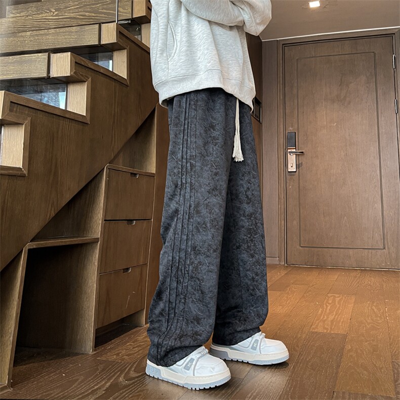 8XL-M大码扎染脏脏卫裤运动裤侧边褶皱休闲长裤直筒裤子KZ1928P58,男装休闲裤,电商B238