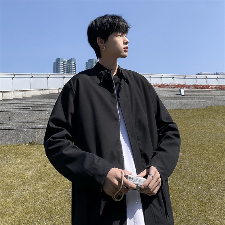 夹克男韩版潮流帅气纯色文艺2023春秋新款ins宽松外套W4730-P53,男装夹克,星座412-2