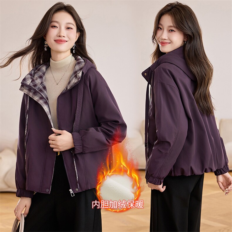 现货2025年冬季新款加绒棉衣保暖户外派克服，女装棉衣/棉服，悦祺