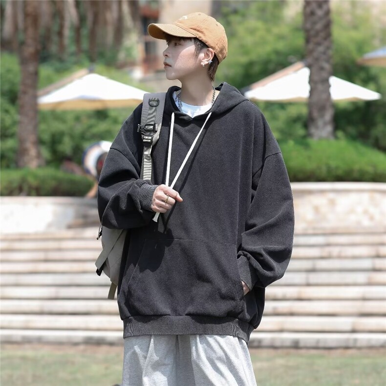 美式复古卫衣男潮牌秋冬连帽做旧高街hiphop外套Y8528P50图片