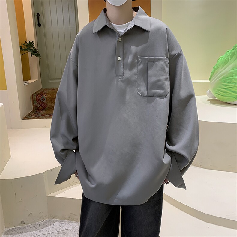 新款港风男装休闲秋装百搭POLO衫男1241-P35图片