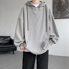 8XL-M大码摇粒绒卫衣套头连帽半拉链宽松美式复古外套WY9103/P68，女装短外套，电商B238
