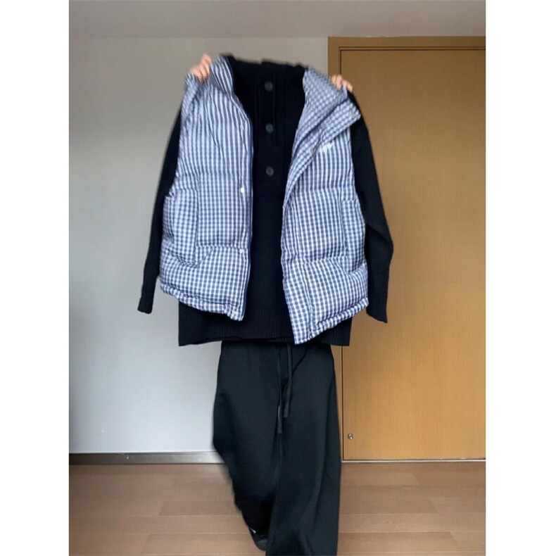 【有货】JK948CC-P75 格子马甲棉服男女加厚保暖背心外套图片
