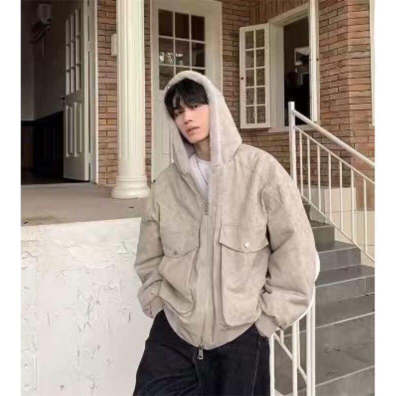 冬季保暖连帽棉服男宽松复古cleanfit座山雕外套潮LMY1900-p115,男装棉衣,星座1008