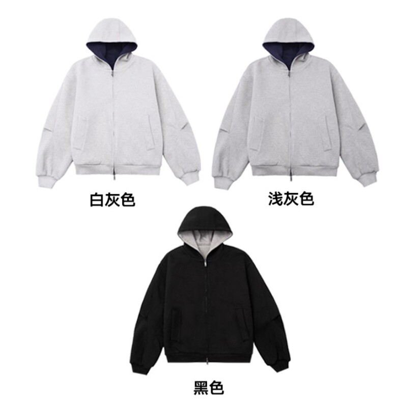 秋季重磅直播380克全棉得物品质连帽开衫卫衣外套AH936-特P45,女装短外套,四季星座610B