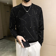B216MY5152P852025秋冬装新款男士漆点印花毛衣针织衫小伙风，男装针织衫/毛衣，电商B216（原B302）