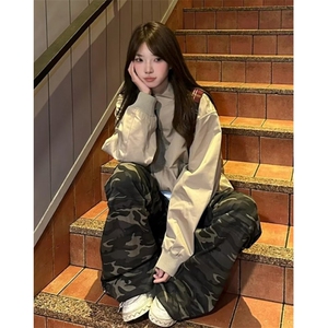 复古立领外套女春秋新款韩系宽松百搭情侣款工装夹克 JKW27图片