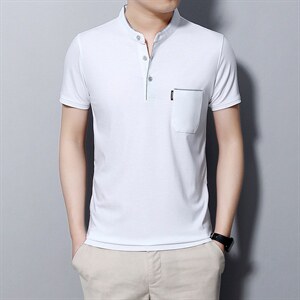 夏季新款男士翻领短袖t恤中年有领男装上衣服休闲POLO衫图片