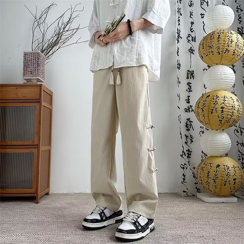 新中式风盘扣裤子男休闲长裤A896P33,男装休闲裤,星座1116-2