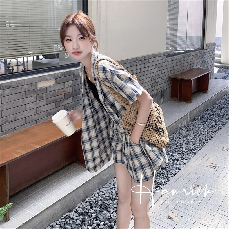 （大货已出）2025年夏季格子套装女两件套2C325-A8801-P125K188,女装套装/套裙,2C325